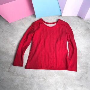 Red Long Sleeve Top